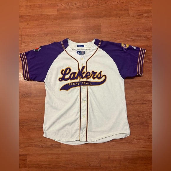 Starter LOS ANGELES LAKERS Vintage 1990s Button Up Script Baseball